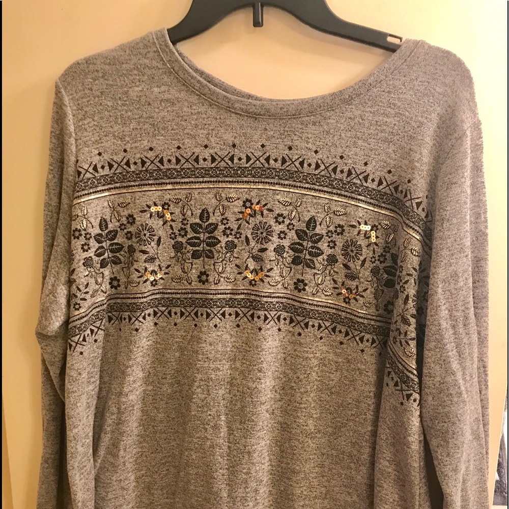 Fair isle  top  with gold sparks !